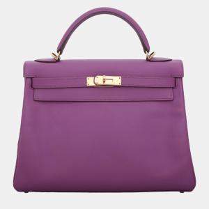 Hermes Anemone Epsom Leather Kelly 32 Tote Bag