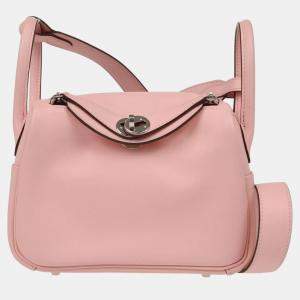 Hermes Rose Sakura Swift Leather Lindy Mini Shoulder Bag