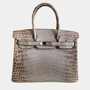 Hermes Himalayan Crocodile Birkin 30 Bag 