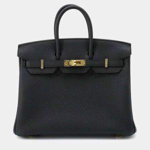 Hermes Black Togo Leather Gold Finish Birkin 25
