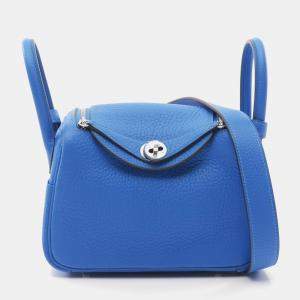 Hermes Bleu Royal Clemence Lindy Mini Bag