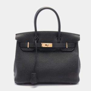 Hermes Black Togo Leather Birkin 30 Bag