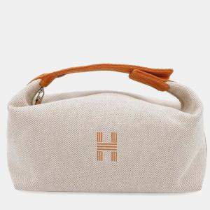 Hermes Orange/Natural Canvas PM Bride A Brac Zig Zag Bag