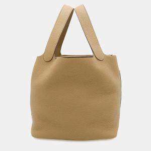 Hermes Biscuit Taurillon Clemence Picotin Lock 22 Bag