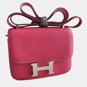Hermes Rose Confetti Epsom Leather Constance Mini 18 Shoulder Bag