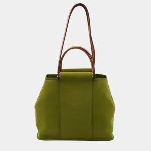 Hermès Pelouse/Natural Toile and Vache Hunter Cabag PM Bag