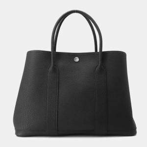 Hermes Black Negonda Leather Garden Party PM Tote Bag