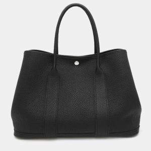 Hermes Black Negonda Leather Garden Party PM Tote Bag