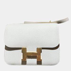 Hermes Milk White Epsom Constance 19 Shoulder Bag