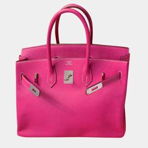 Hermes Candy Pink Epsom Leather Birkin 35 Tote Bag