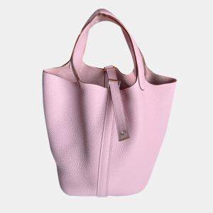 Hermes Mauve Sylvestre Picotin Lock 18 Bucket Bag