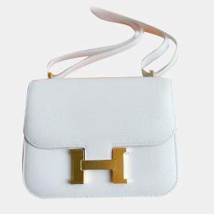 Hermes Milk Grey Epsom Leather Constance 19 Shoulder Bag