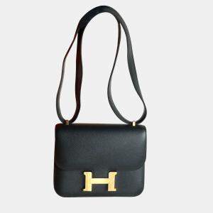 Hermes Black Epsom Leather Constance 19 Shoulder Bag