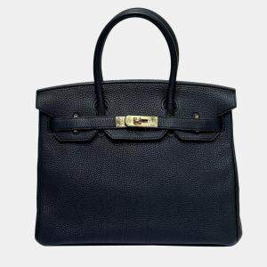 Hermes Black Togo Leather Gold Finished Birkin 30
