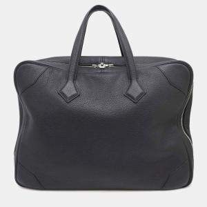 Hermes Black Taurillon Clemence  Victoria 50 Travel Bag 