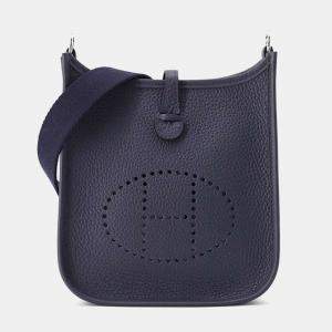 Hermes Blue Nuit Taurillon Clemence Evelyne Tpm Shoulder Bag