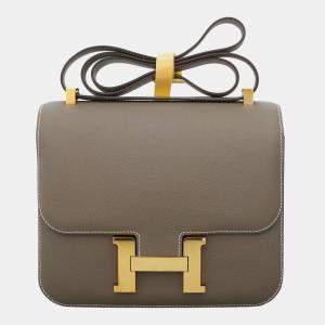 Hermes Etoupe Epsom Leather Constance 24 Shoulder Bag