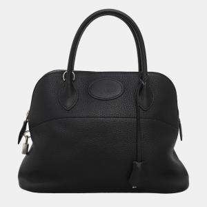 Hermes Black Clemence Leather Bolide 31 Top Handle Bag