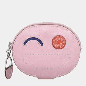 Hermes Mauve Sylvestre, Bleu Electrique & Capucine Chevre Mysore Leather In The Loop Wink Card Holder