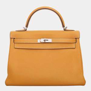 Hermes Moutarde Clemence Leather Kelly 32 Amazone Bag