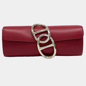 Hermes Red Leather Easy Clutch