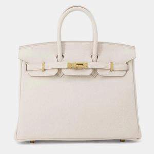 Hermes Beton Togo Leather Gold Finish Birkin 25 Bag