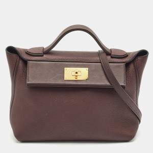 Hermes Rouge Sellier Togo and Swift Leather Gold Finish 24/24 29 Bag