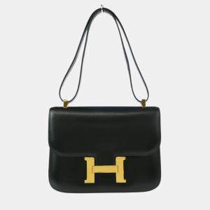 Hermes Black Box Calf Constance 23 Shoulder Bag