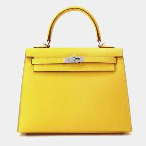 Hermes Sun Epsom Leather Kelly 25 Top Handle Bag 