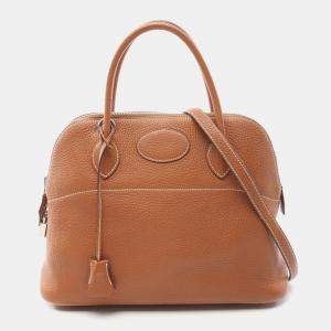 Hermes Gold Taurillon Clemence Bolide 31 Shoulder Bag