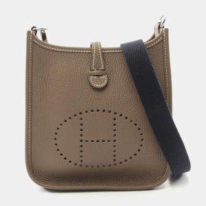 Hermes Etoupe Taurillon Clemence Evelyne TPM Amazon Shoulder Bag