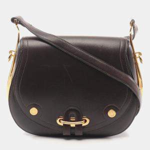 Hermes Brown Evennes Box Calf Leather Passe Guide Shoulder Bag
