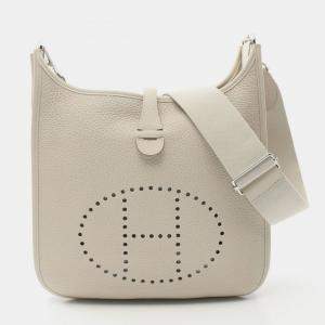 Hermes Etoupe Grey/Beige Tone Clemence Leather Evelyne 29 Shoulder Bag
