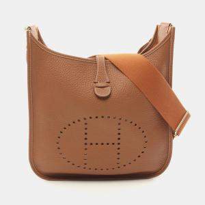 Hermes Gold Taurillon Clemence Leather Evelyne 29 Crossbody Bag