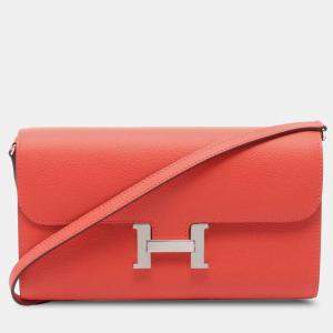 Hermes Orange Epsom Leather Constance Long To Go Shoulder Bag