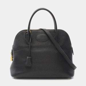 Hermes Black Taurillon Clemence Leather Bolide 31 Handbag