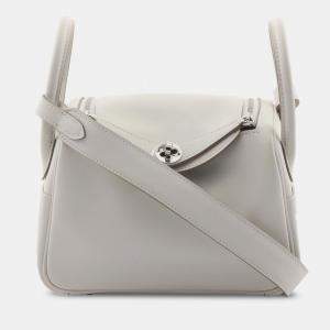 Hermes Gris Pale Swift Leather Lindy Mini Shoulder Bag