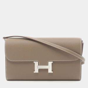 Hermes Etoupe Grey Epsom Leather Constance Long To Go Shoulder Bag