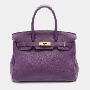 Hermes Ultra Violet Togo Leather Birkin 30 Handbag
