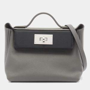 Hermes Gray Evercolor Swift Leather 24/24 Van Quatre 21 Mini Shoulder Bag