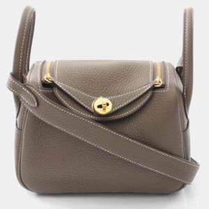 Hermes Taurillon Clemence Leather Lindy Mini Shoulder Bag