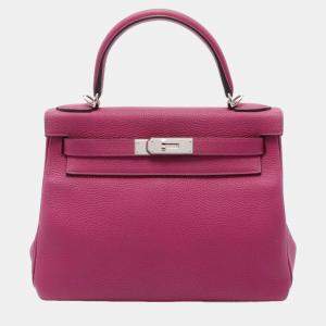 Hermes Rose Purple Togo Leather Kelly 28 Handbag