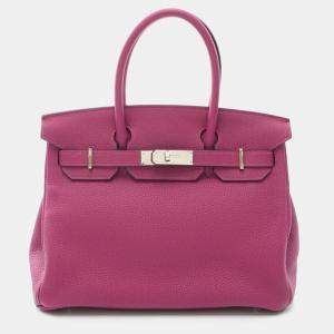 Hermes Rose Purple Togo Leather Birkin 30 Handbag
