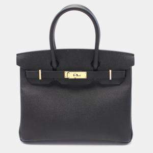 Hermes Black Epsom Leather Birkin 30 Handbag