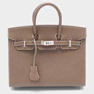 Hermes Etoupe Grey Epsom Leather Birkin 25 Handbag