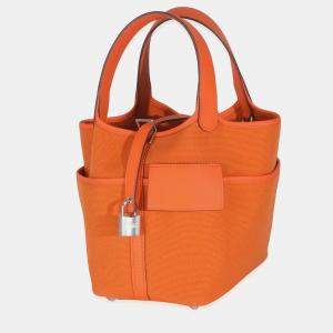Hermes Orange Toile Goeland Swift Cargo Picotin Lock 18 PHW bag
