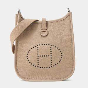 Hermes Beige Marfa  Taurillon Clemence Evelyne Short TPM Shoulder Bag