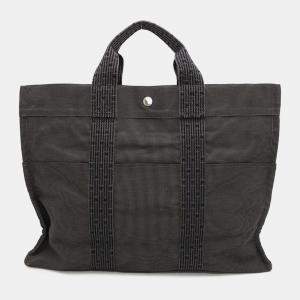 Hermes Gray Canvas Her Line Tote MM