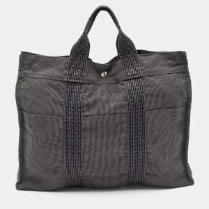 Hermes Grey Canvas Fourre Tout Tote