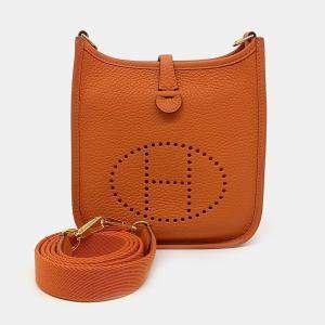 Hermes Orange Leather Evelyn 16 Bag